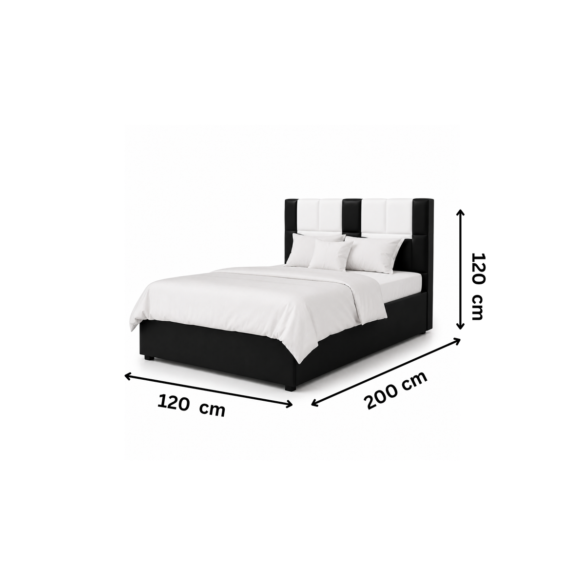 MDF wooden bed 120x200cm - Black RA-BD70