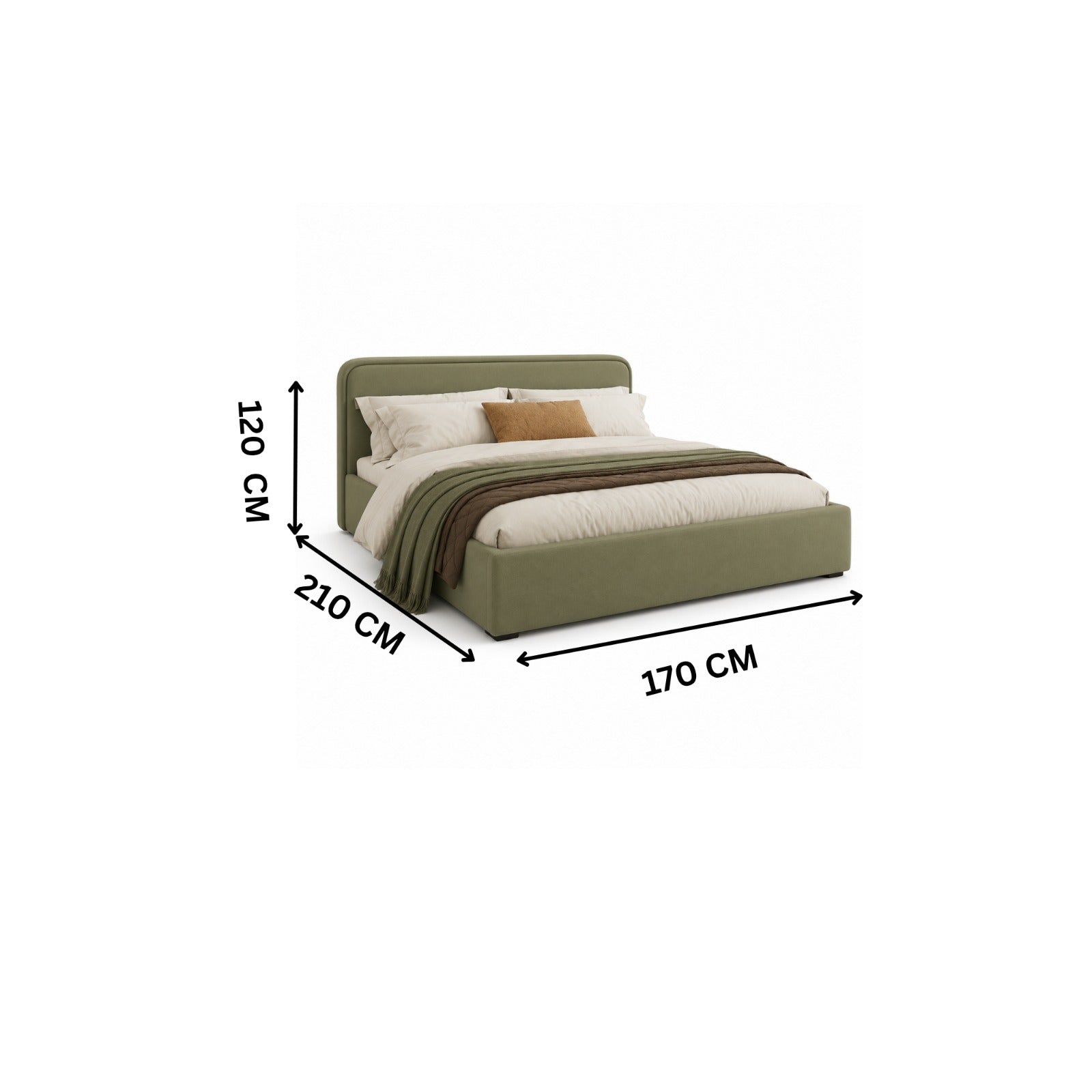 Modern bed 170x210cm - Green RA-BD86