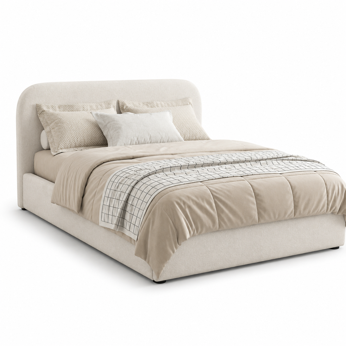 Modern bed 120x200cm - Beige RA-BD90