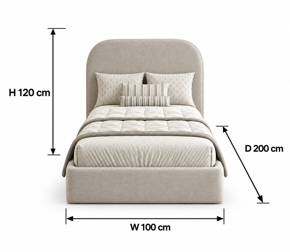 Two modern beds 100cm - Beige RA-BD97