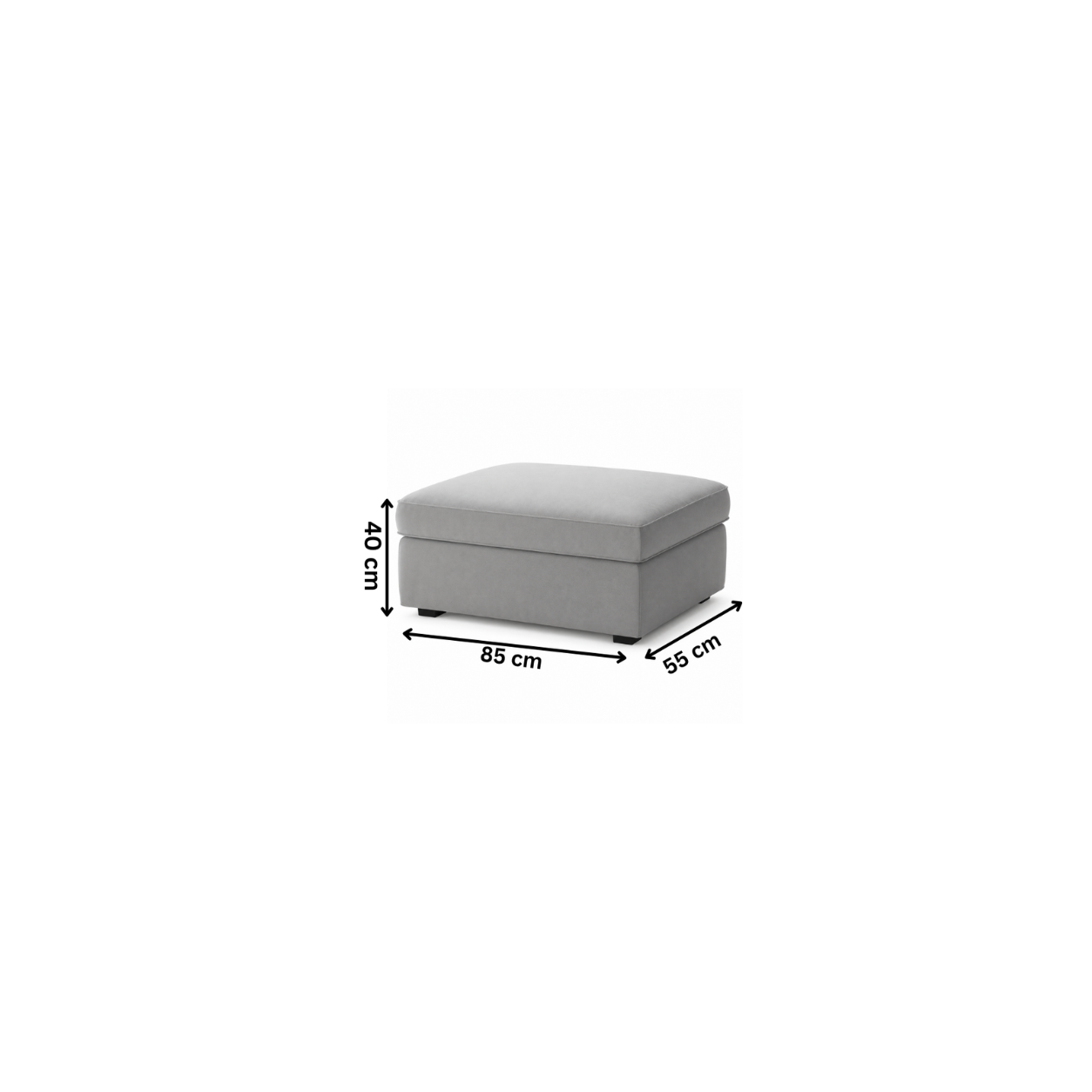 Modern pouf 55x85 cm - Grey RA-BF05