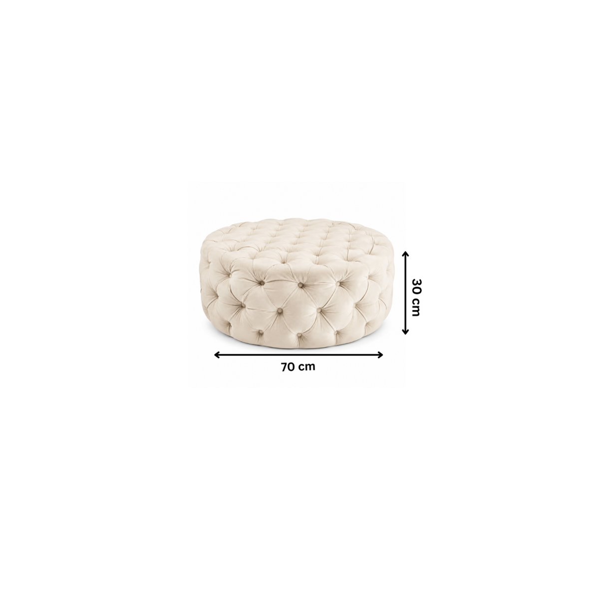 Quilted pouf 70x30cm - Off White RA-BF11