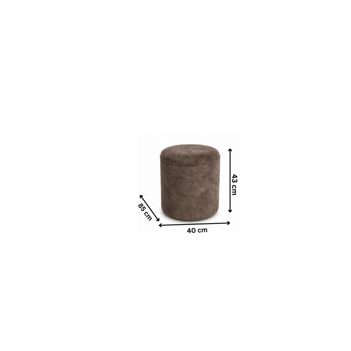 Modern pouf 40x43 cm - Brown RA-BF15