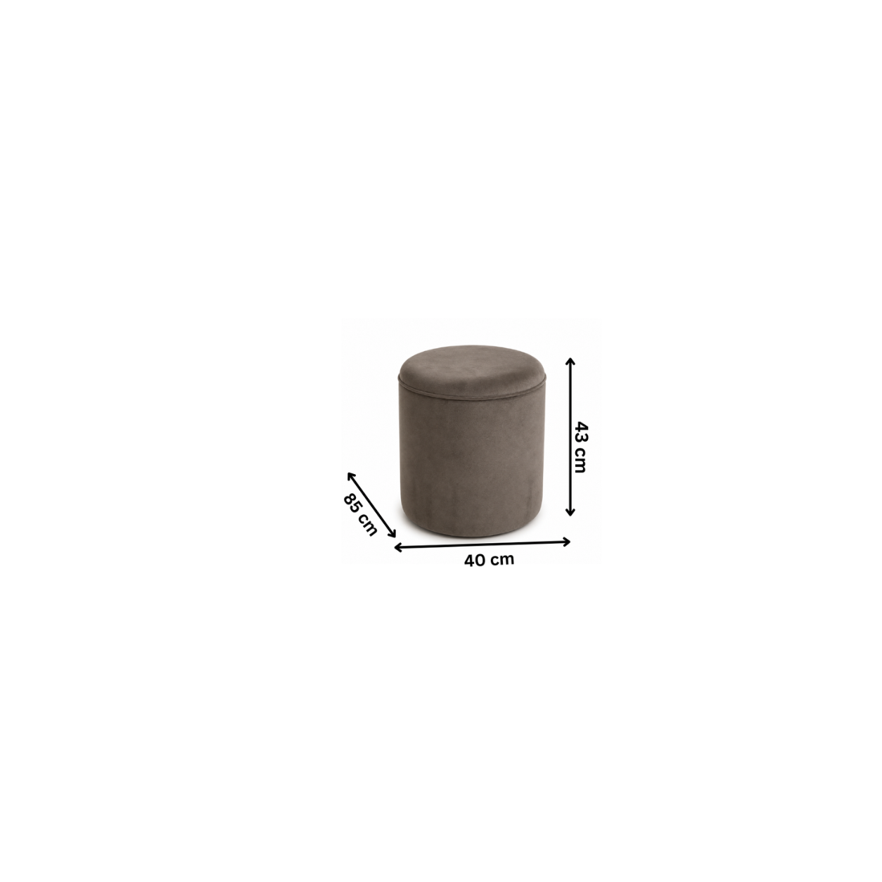 Modern pouf 40x43 cm - Grey RA-BF16