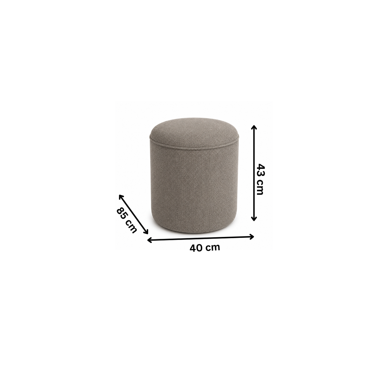 Modern pouf 40x43 cm - Gray RA-BF18