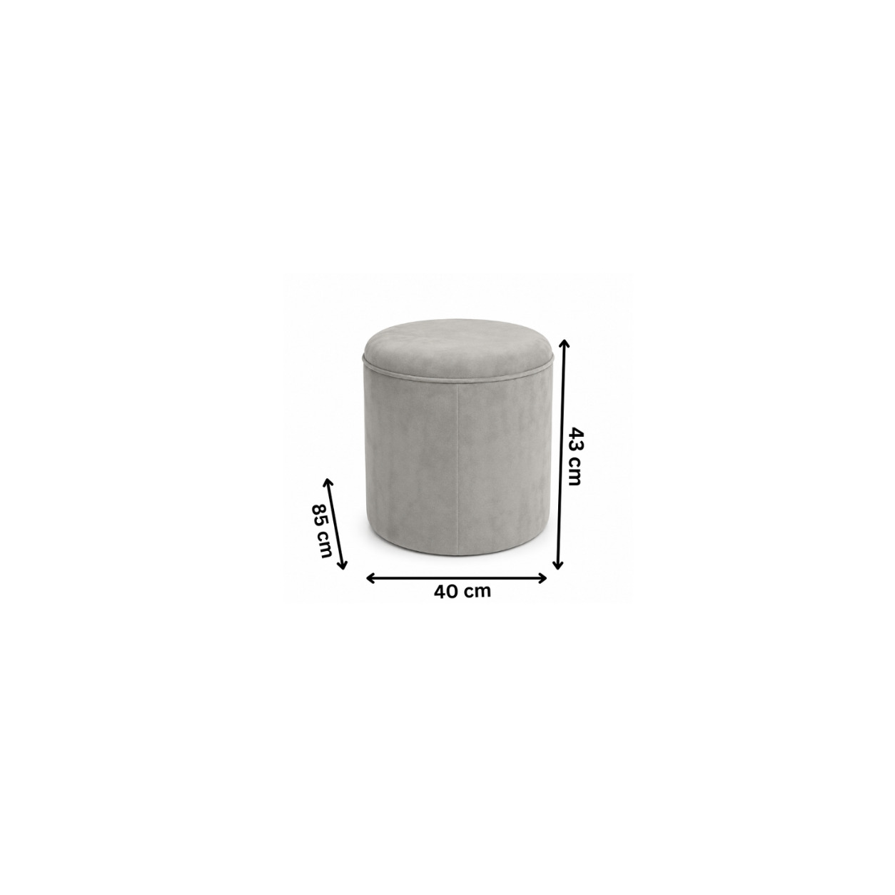 Modern pouf 40x43 cm - Gray RA-BF21