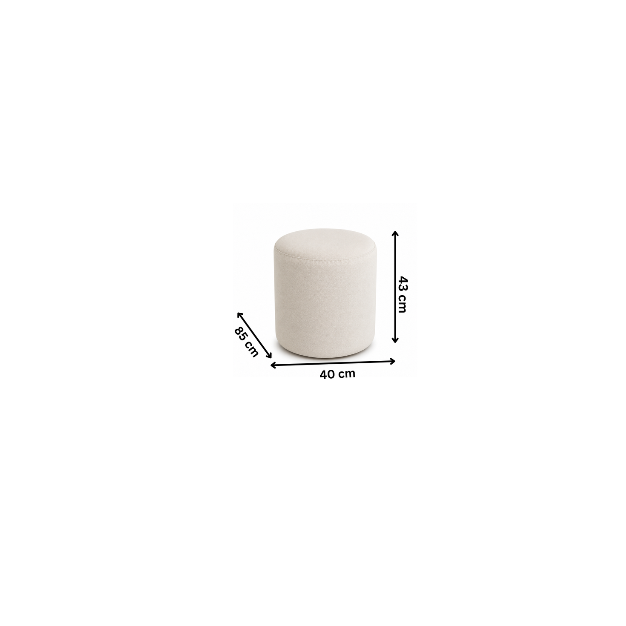 Modern pouf 40x43 cm - Off-white RA-BF23