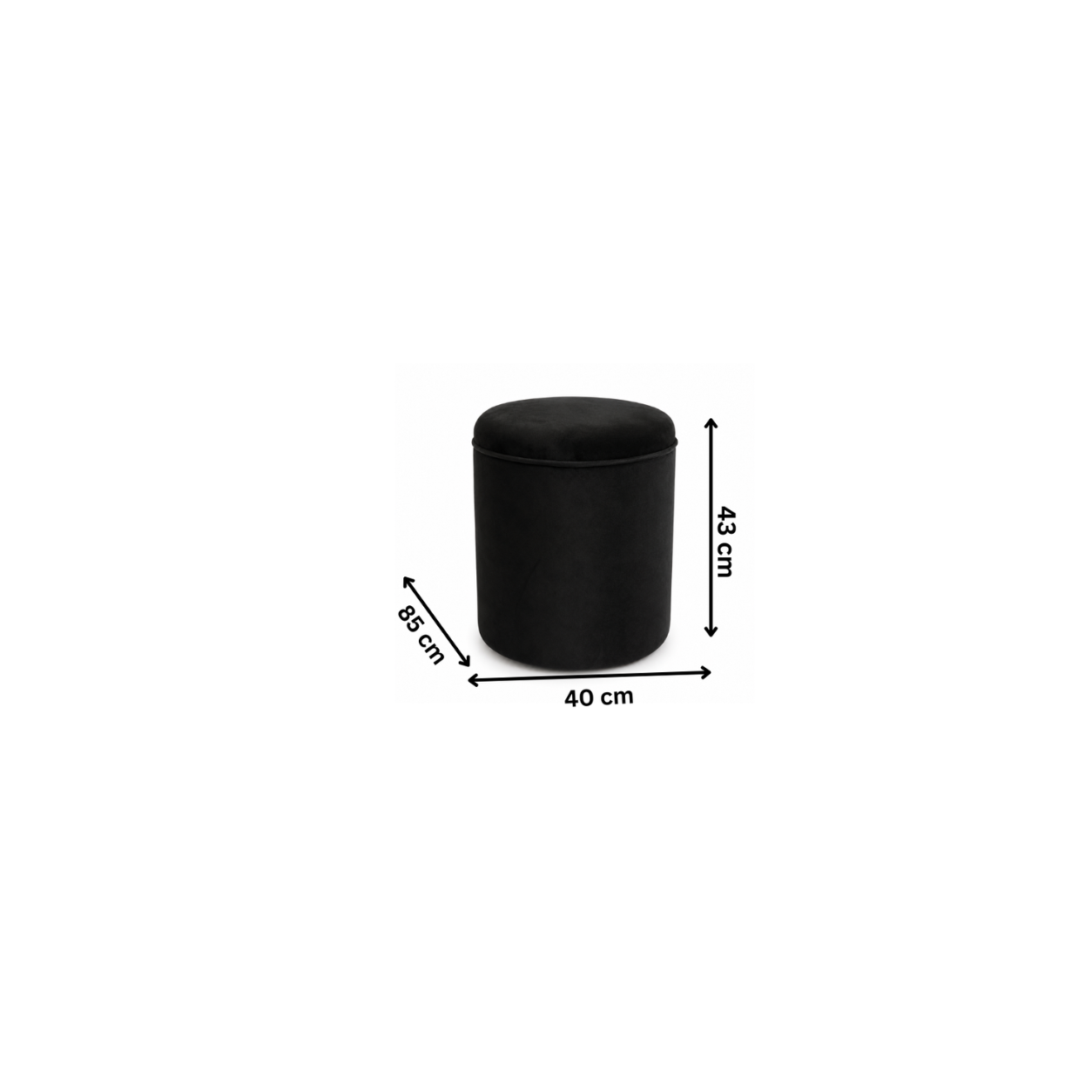 Modern pouf 40x43 cm - Black RA-BF27
