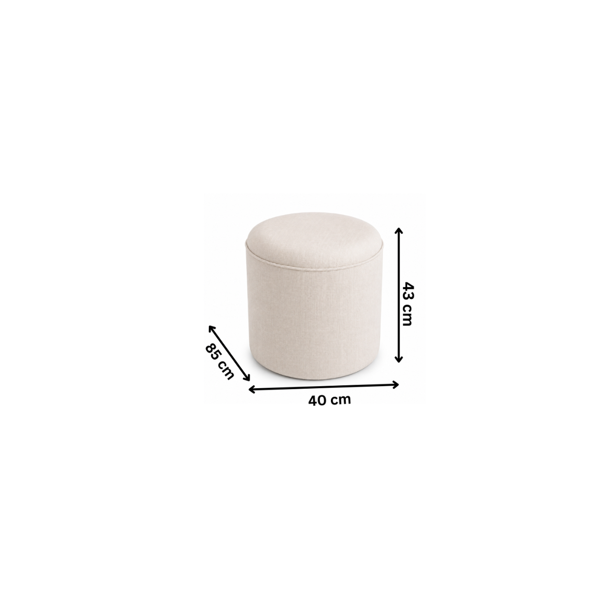 Modern pouf 40x43 cm - Off White RA-BF29