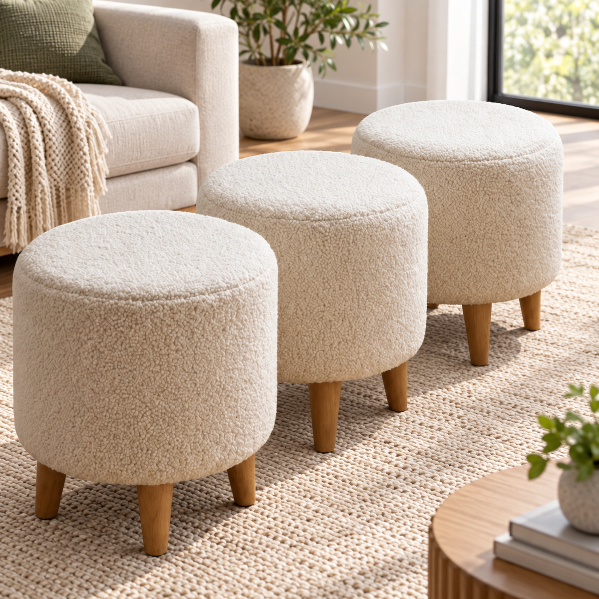 Modern Pouf 45x45 cm - White RA-BF38