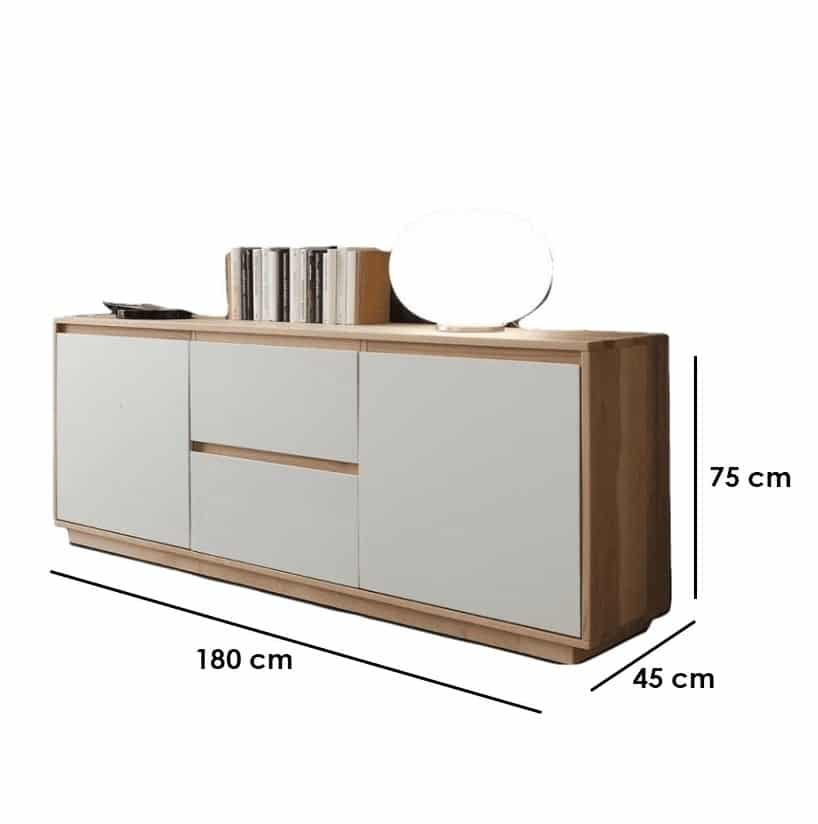 Modern Buffet 180x45cm – Off White x Beige RA-BUF03
