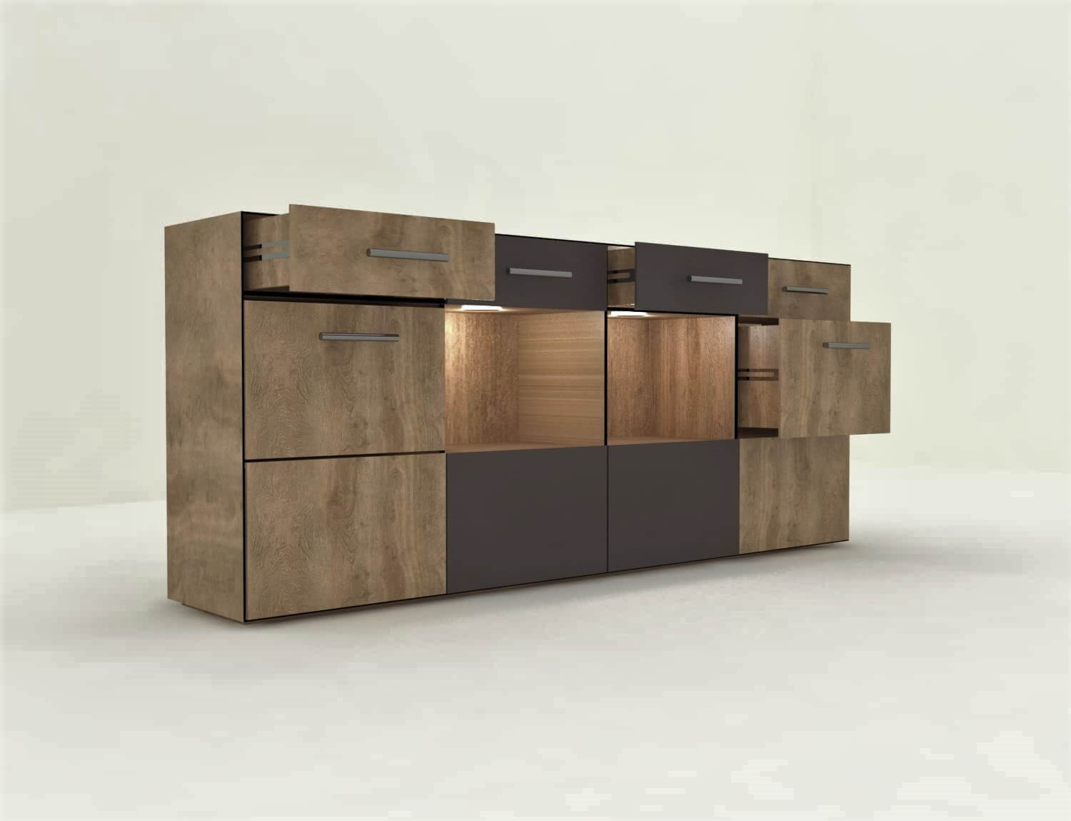 Modern Buffet 200x40cm - Wood x Gray RA-BUF07