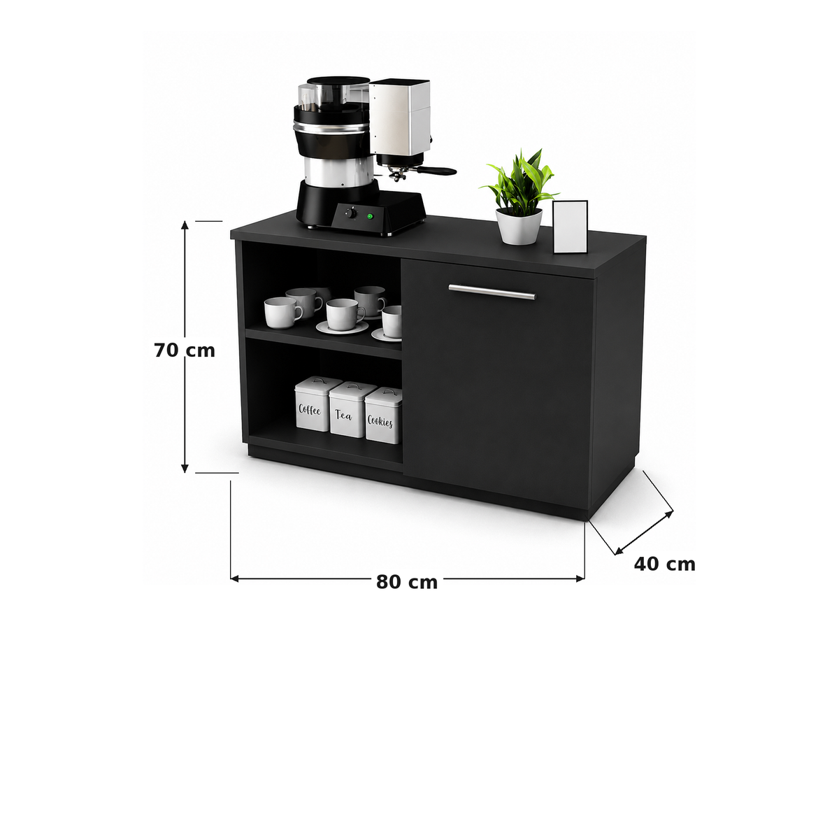 Coffee Corner 80x40cm - Black RA-CF24