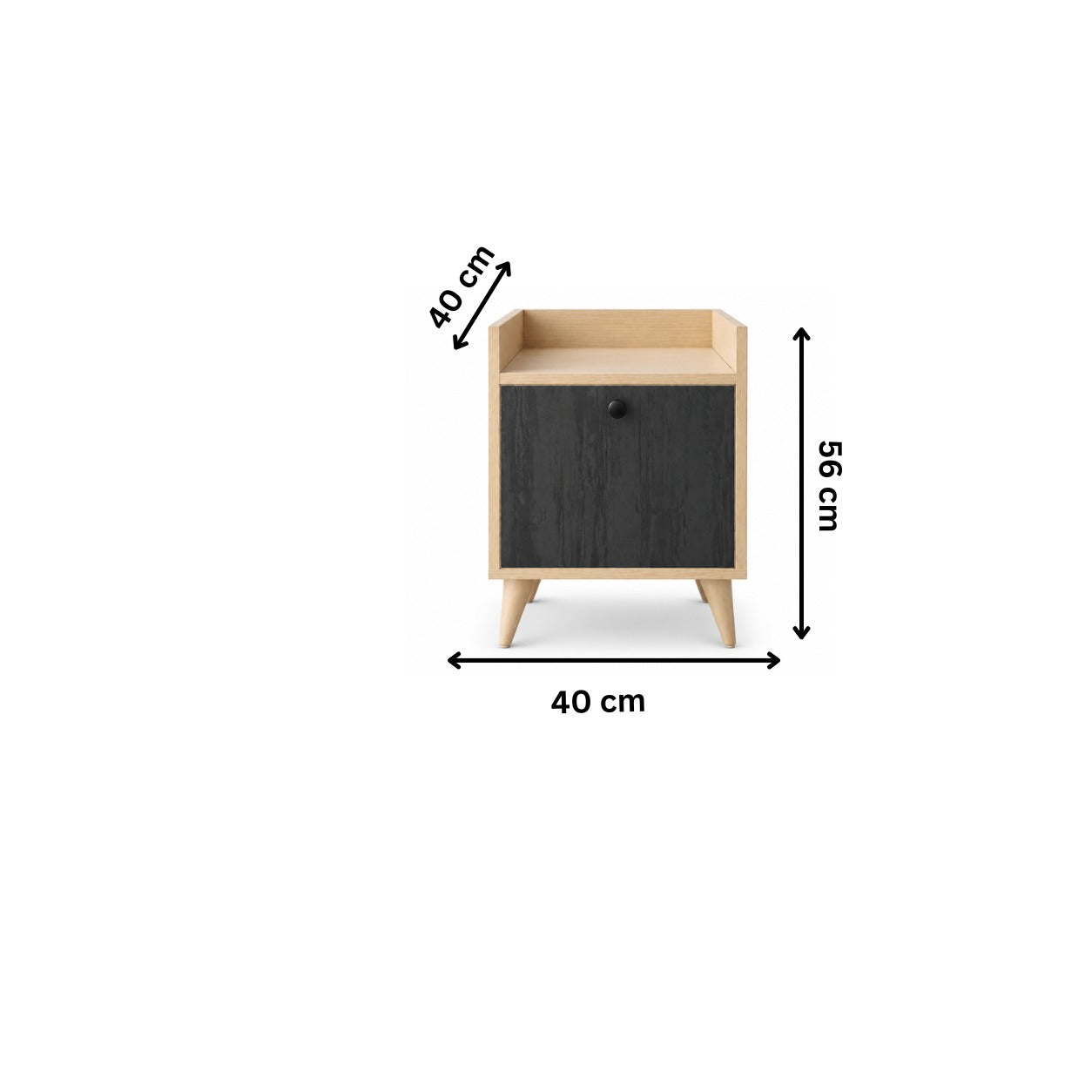 Modern nightstand 40x40cm - Wood x Gray RA-CO36