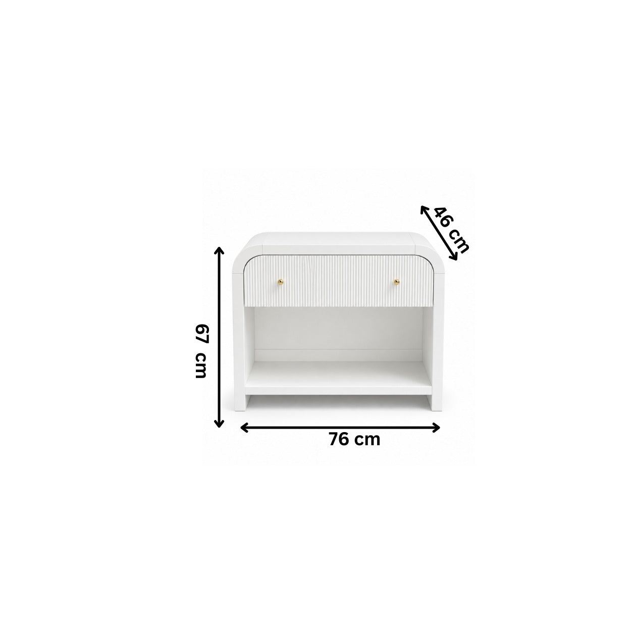 كومود مودرن 76×46سم-أبيض RA-CO39