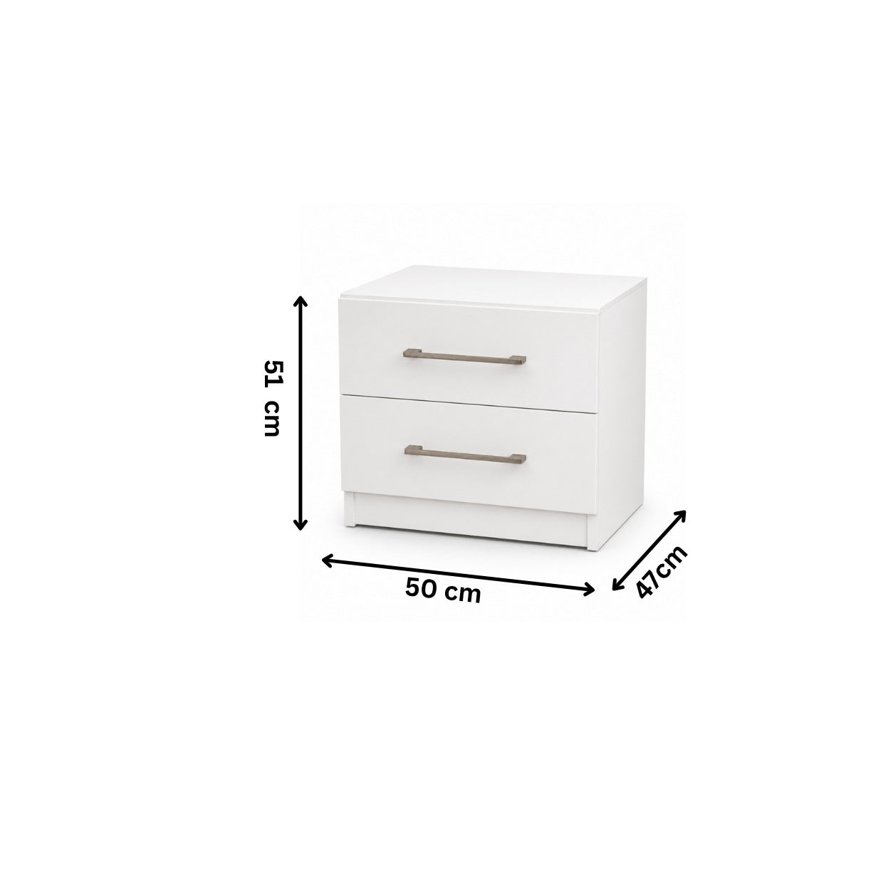 Modern Nightstand 50x47cm - White RA-CO46