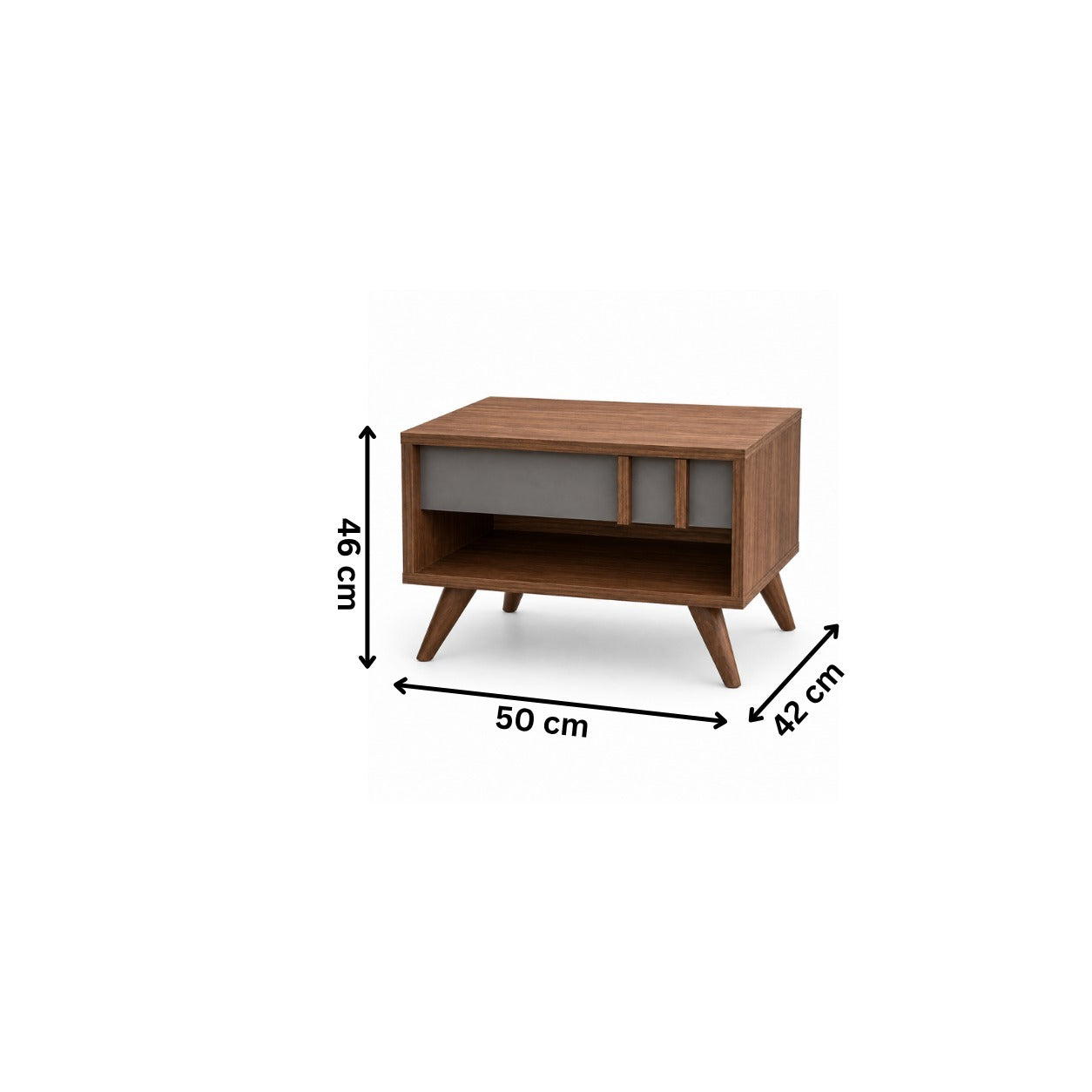 Modern nightstand 50x42cm - Wood x Gray RA-CO47