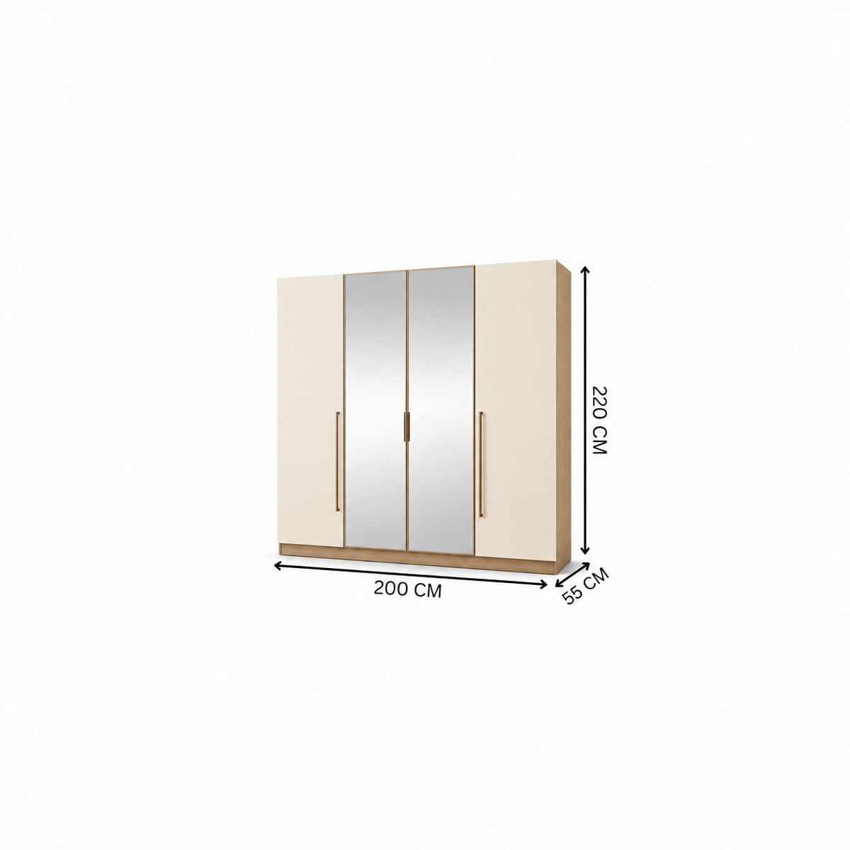 دولاب ملابس 200×220سم-أبيض×بيج RA-D124