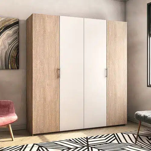 دولاب مودرن 160×200سم-أبيض×خشبيRA-D137