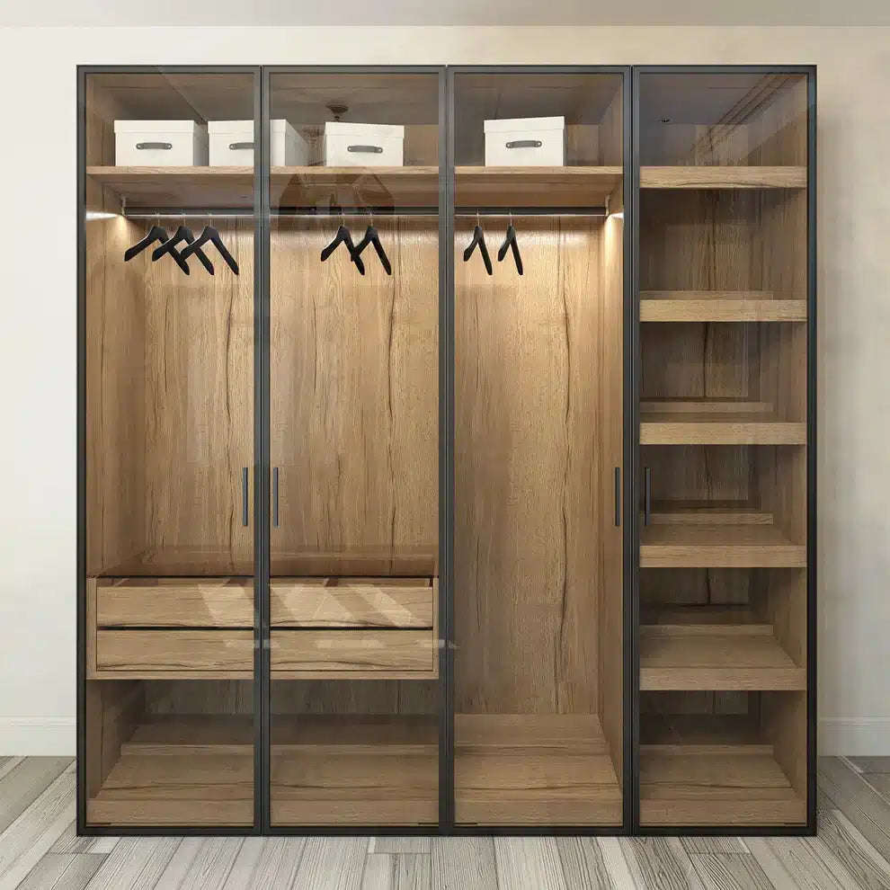 Dressing room with glass doors, 200x200cm - Brown RA-D140