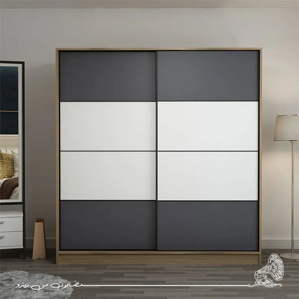 Wardrobe 140x190cm - Grey x White RAF-D32