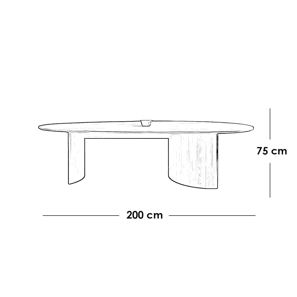 Modern dining table + 6 chairs - brown x off-white RA-DR46
