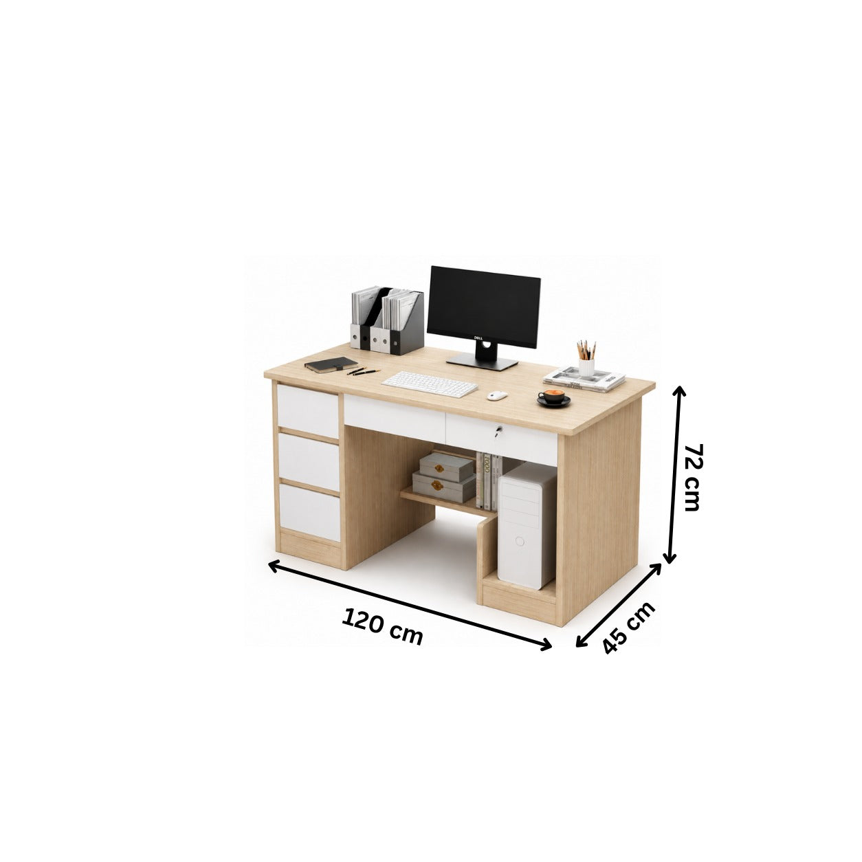 Modern desk 120x45cm - Wood x White RA-F100