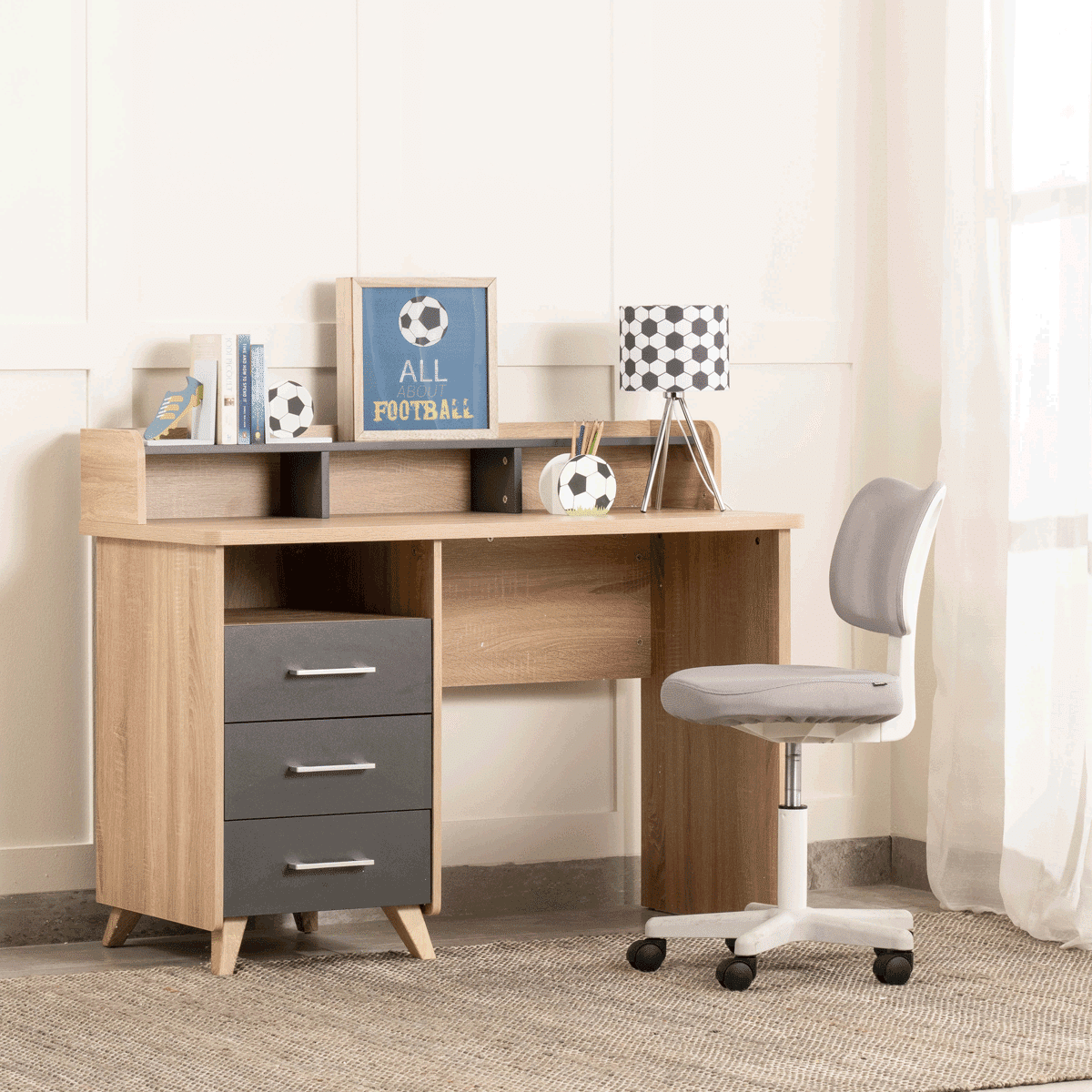 Modern desk 100x55cm - Beige x Gray RA-F20