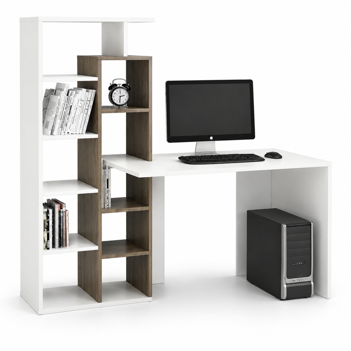 مكتب مودرن 120×55سم-ابيض×خشبي RA-F37