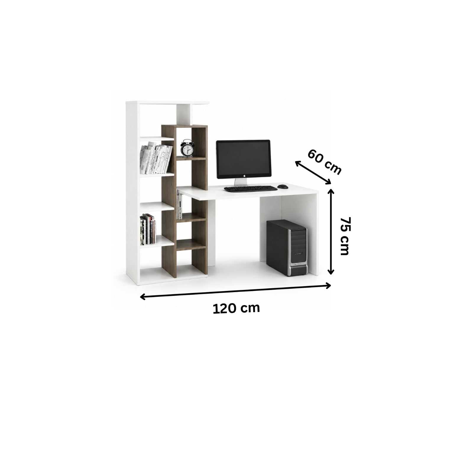 Modern desk 120x60cm - White x Wood RA-F37