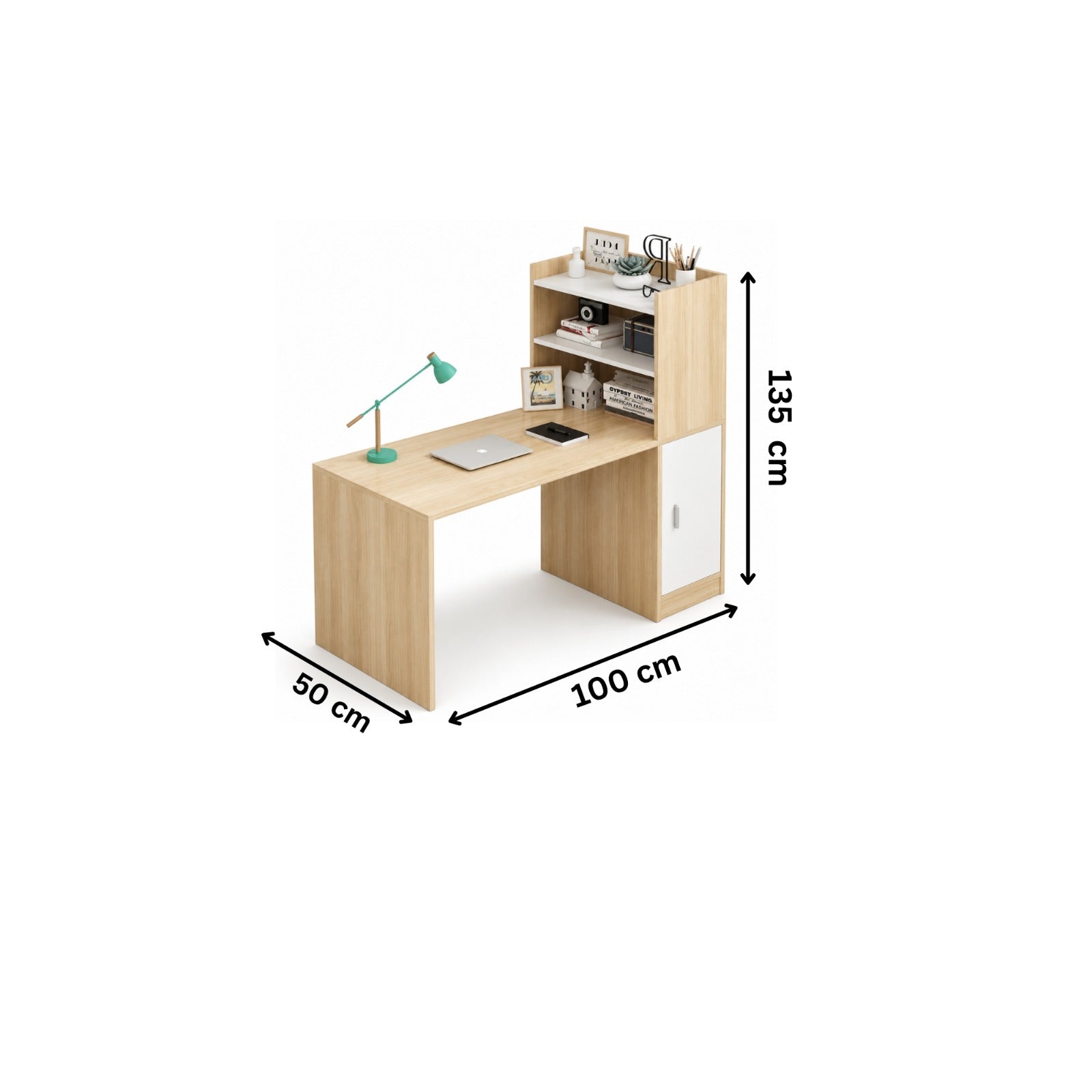 مكتب مودرن+وحدة أرفف 100×50سم-خشبي RA-F39