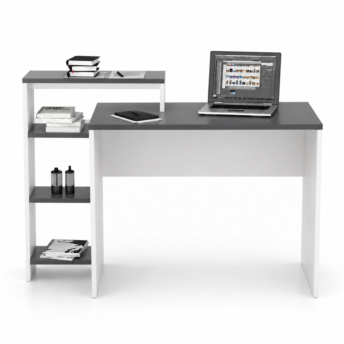 مكتب مودرن 120×55سم-ابيض×رمادي RA-F40