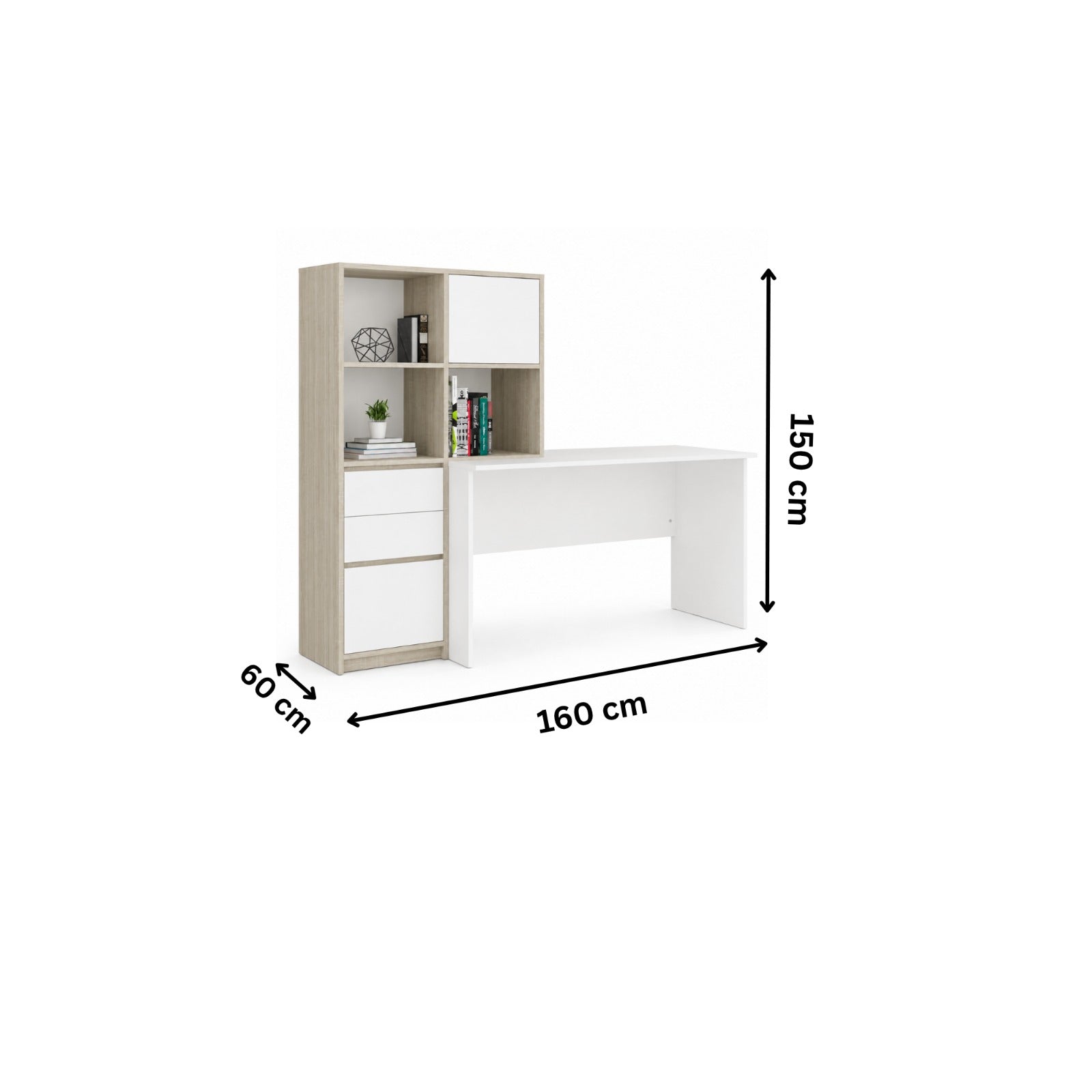 مكتب مودرن 160×60سم-ابيض RA-F42