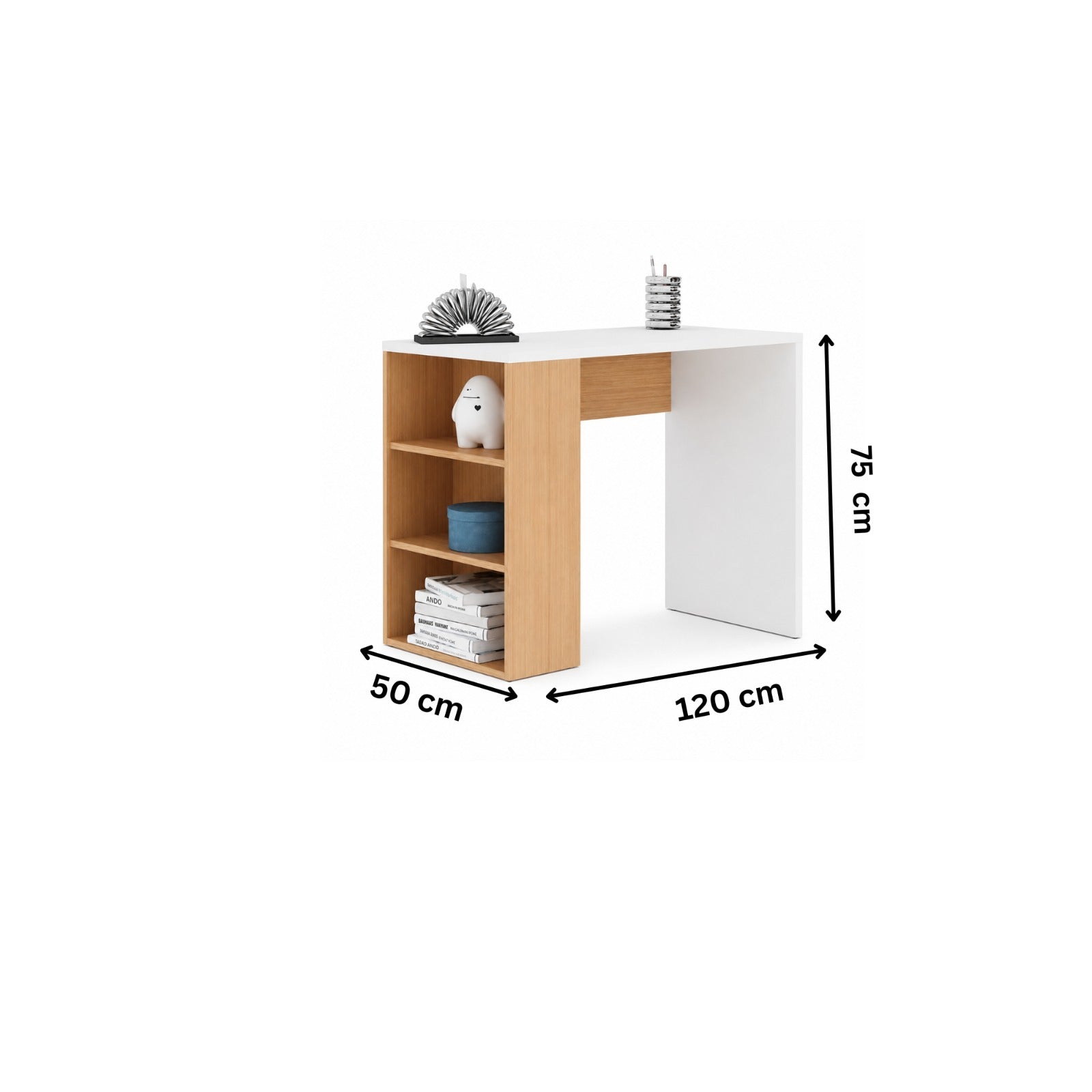 مكتب مودرن 120×50سم -ابيض×بيج RA-F52