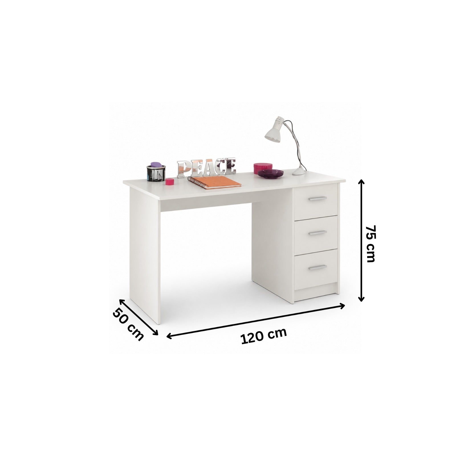 مكتب مودرن 120×50سم-ابيض RA-F56