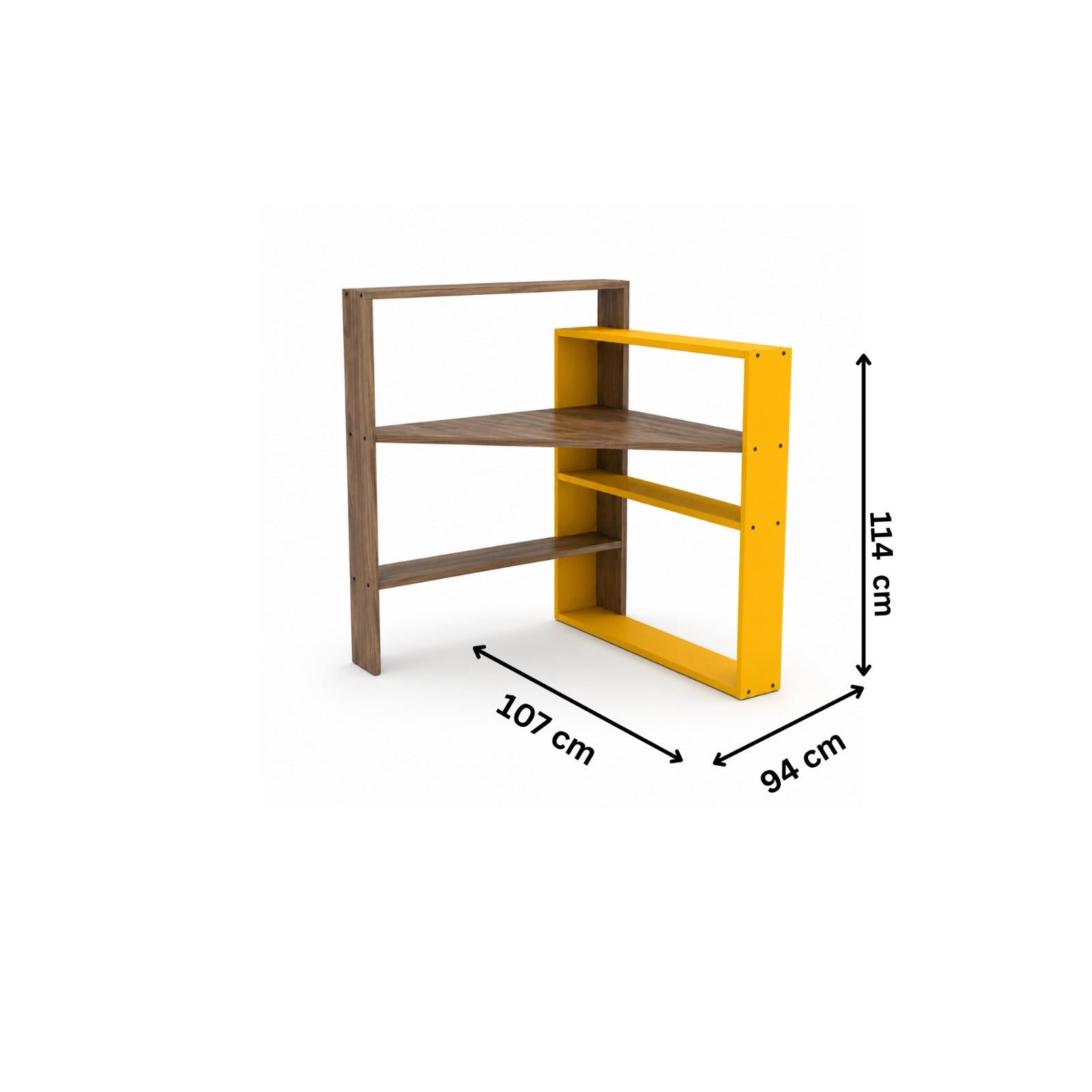 مكتب مودرن مع أرفف107×94سم- خشبي×أصفر RA-F58