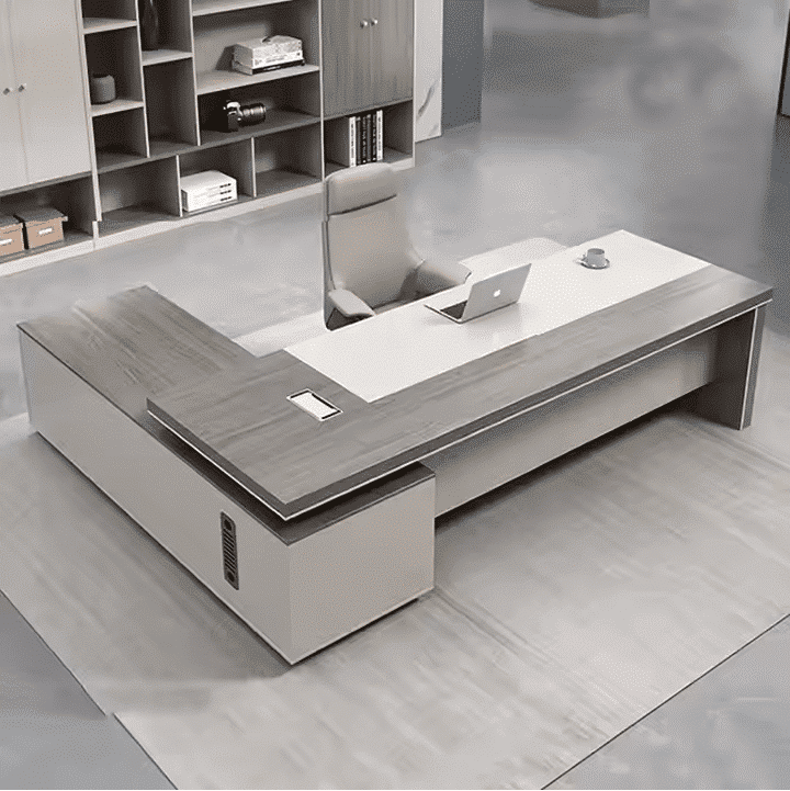 مكتب مودرن 200×80سم-اوف وايت×خشبيRA-F67