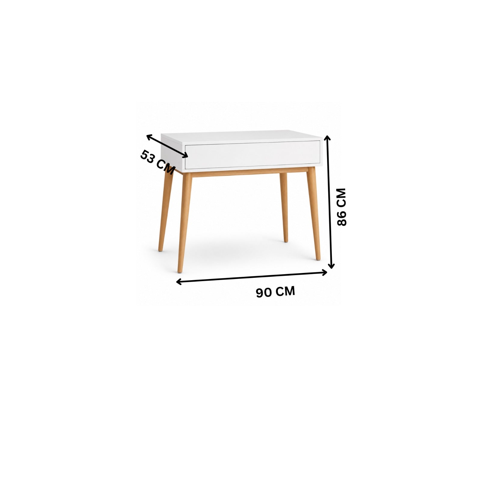مكتب مودرن 90×53سم-أبيض×خشبي RA-F77