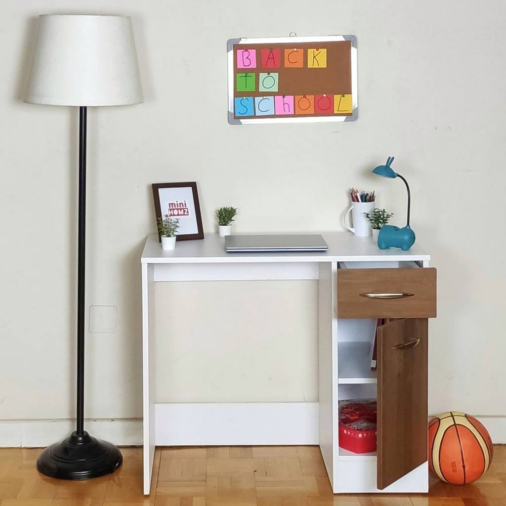 مكتب مودرن 120×40سم- أبيض×خشبي RA-F86