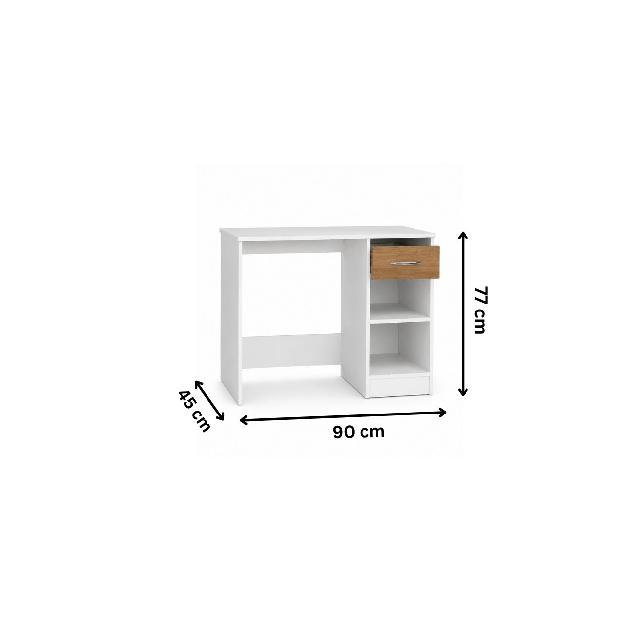 Modern desk 90x45cm - White x Wood RA-F88