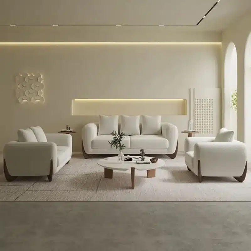 Modern 3-piece sofa set - white x brown RA-LR23