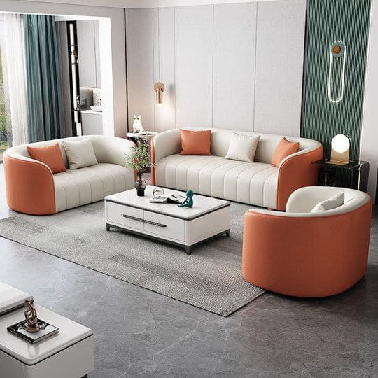 Modern 3-piece living room set - Off-white x Orange RA-LR24