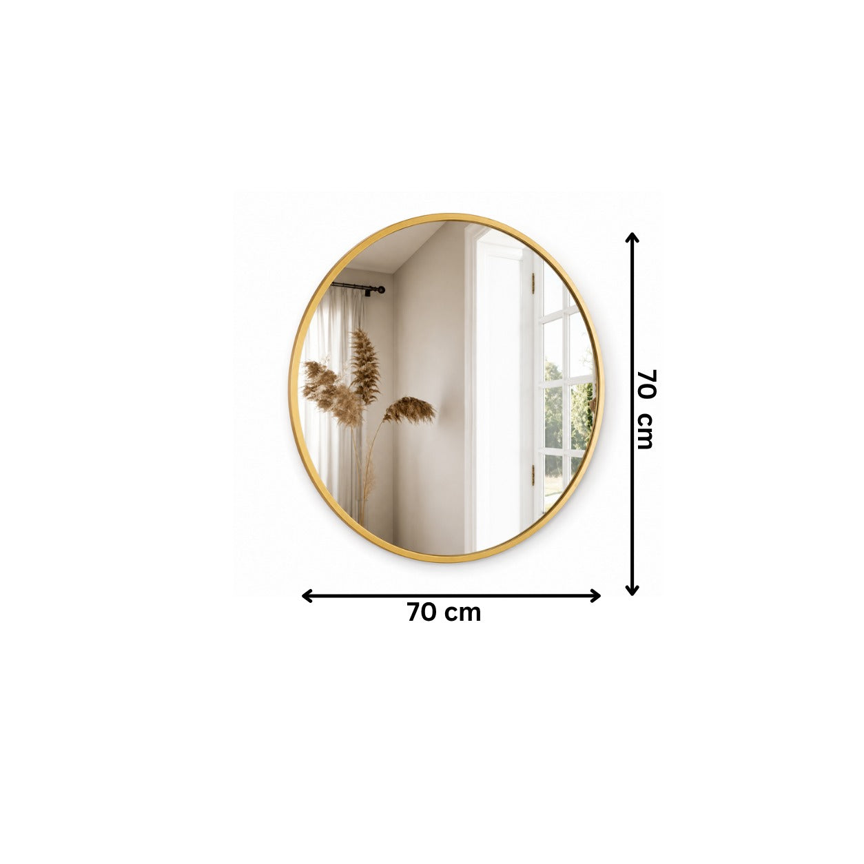 مرايا دائرية70× 70سم - ذهبي RA-M22