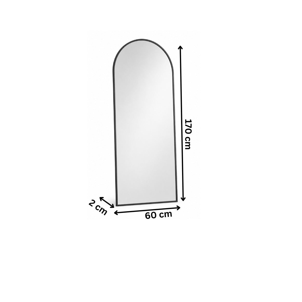 Modern Mirror 60x170cm - Black RA-M23
