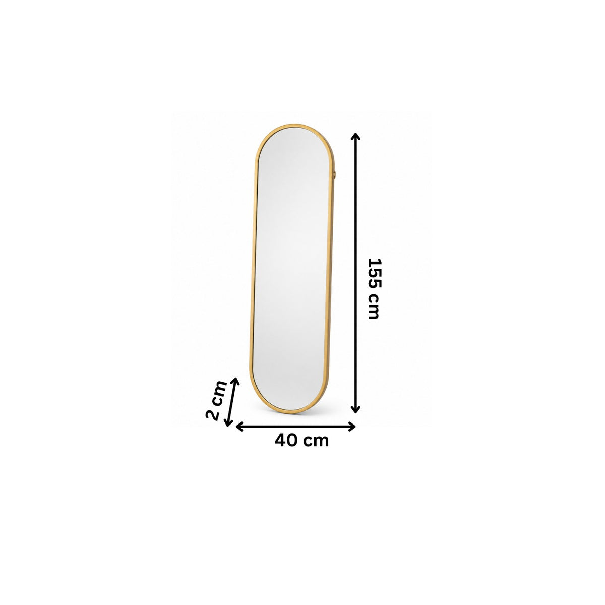 Standing mirror 40x155cm - Gold RA-M26