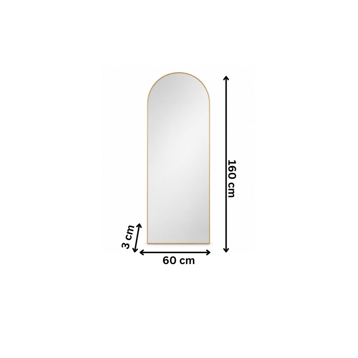 Wall Mirror 60x160cm - Gold RAF-M28