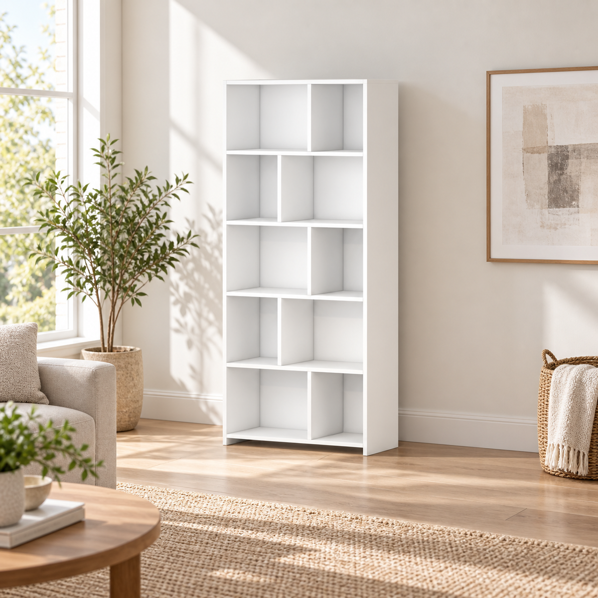 مكتبة مودرن 80×180سم-أبيض RA-mk103