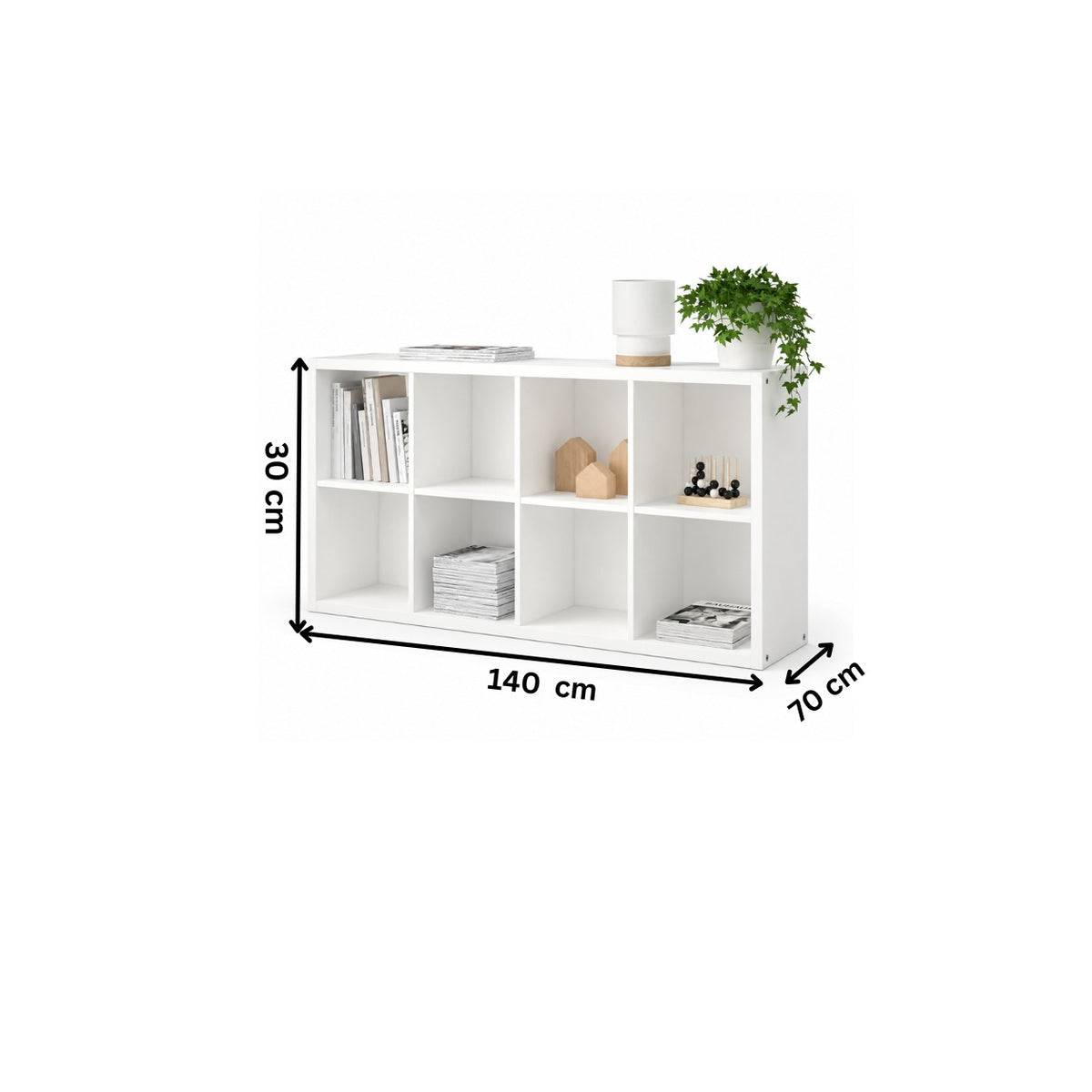 مكتبة مودرن 140×30سم – أبيض RA-MK11