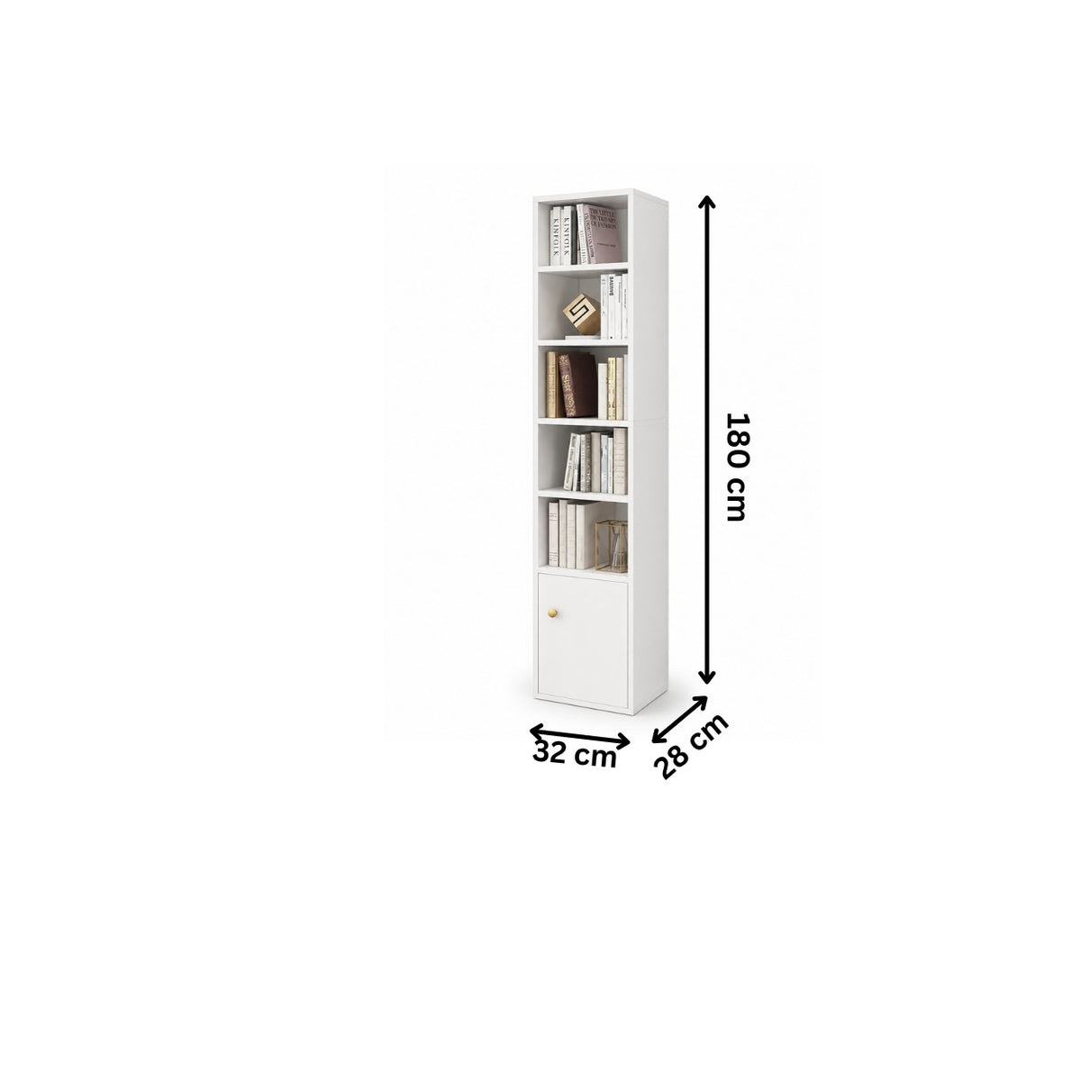 مكتبة مودرن 32×180سم- ابيض RA-MK14