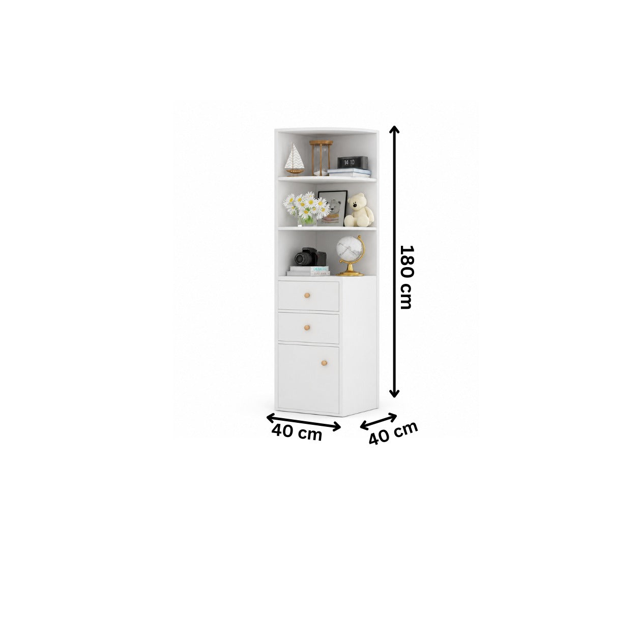 Modern Bookcase 180x40cm - White RA-MK15